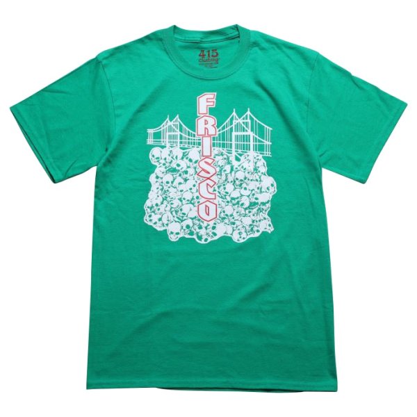 画像1: 415 CLOTHING INC　SKULL BRIDGE　S/S TEE　GREEN (1)