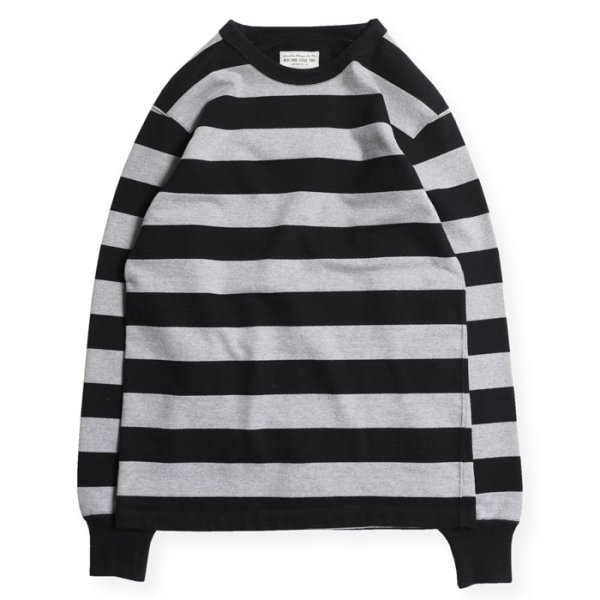 画像1: 【WESTRIDE/ウエストライド】HEAVY BORDER LONG TEE　BLACK/GRAY (1)