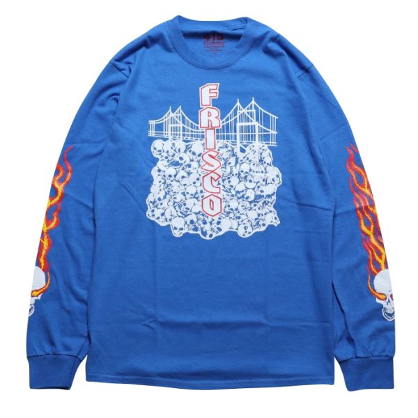 画像1: 415 CLOTHING INC　SKULL BRIDGE　L/S TEE　BLUE (1)