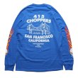 画像2: 415 CLOTHING INC　SKULL BRIDGE　L/S TEE　BLUE (2)