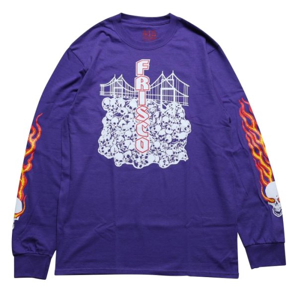 画像1: 415 CLOTHING INC　SKULL BRIDGE　L/S TEE　PURPLE (1)