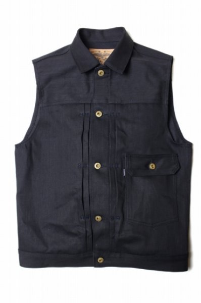 画像1: 【ViSE CLOTHING/バイスクロージング】24_Cross Denim Vest 4th (1)