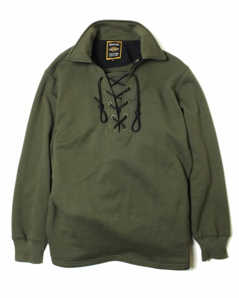 画像1: 【ViSE CLOTHING/バイスクロージング】RT Laceup Sweat　KHAKI (1)