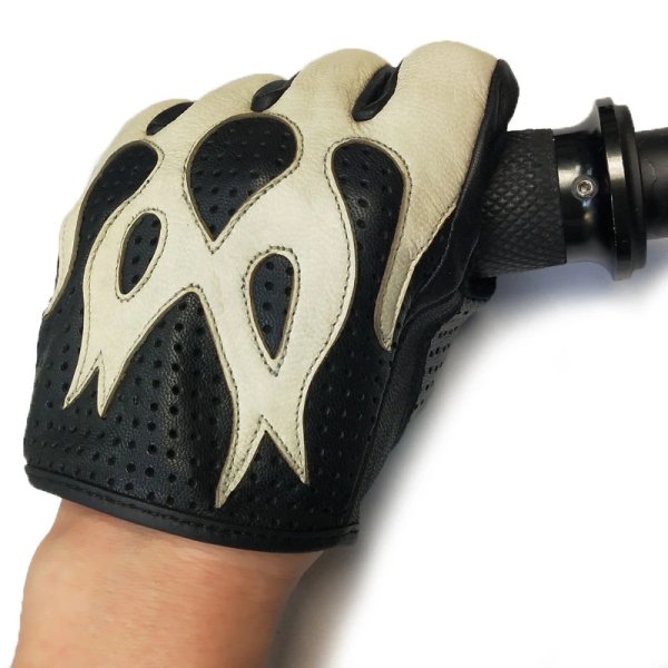 画像6: 【HEAVY/モトブルーズオリジナル】パンチンググローブ　フレイム　アイボリー (6)