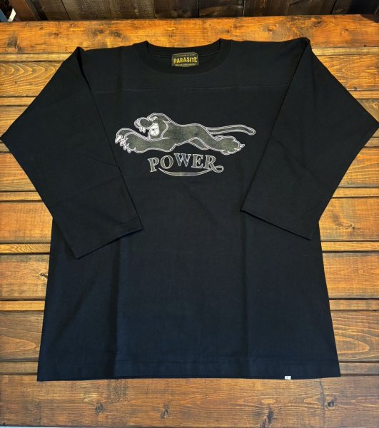 画像1: 【PARASITE/パラサイト】POWER 3/4 SLEEVE FOOTBALL SHIRT　BLACK (1)