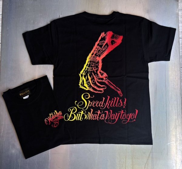 画像1: 【PARASITE/パラサイト】WORLD BEYOND SPEED S/S T-SHIRT　BLACK (1)