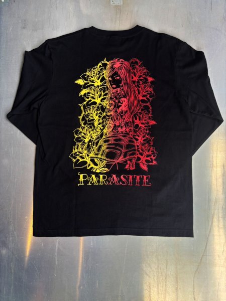 画像1: 【PARASITE/パラサイト】ROSE LIP L/S T-SHIRT　BLACK (1)