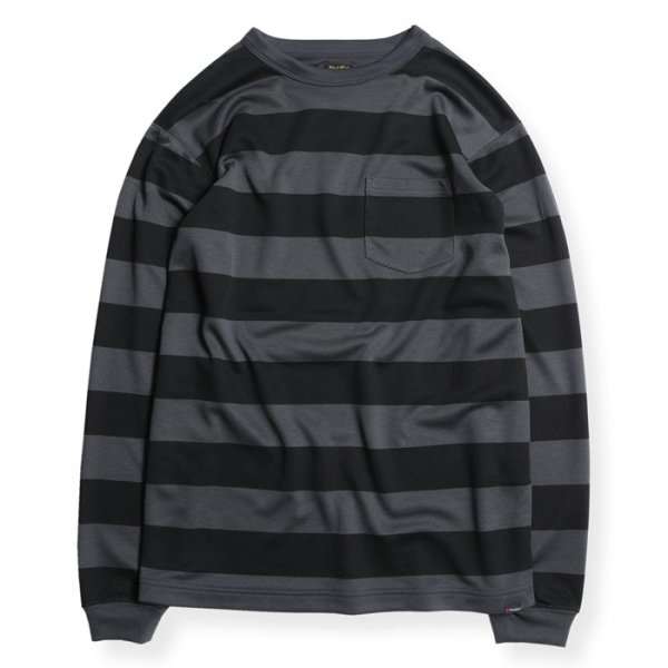 画像1: 【WESTRIDE/ウエストライド】POWER DRY BORDER LONG TEE　GRAY/BLACK (1)