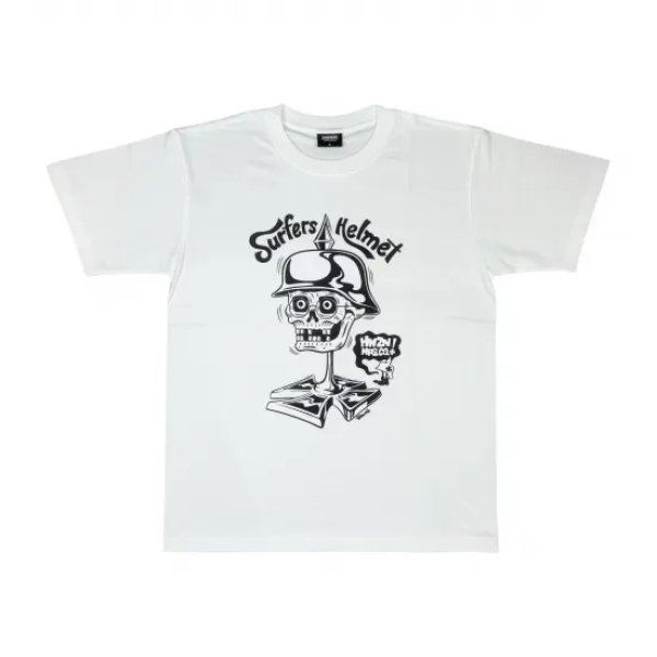 画像1: 【HWZN BROSS/ハウゼンブロス】SURFERS HELMET TEE SHIRTS　WHITE (1)