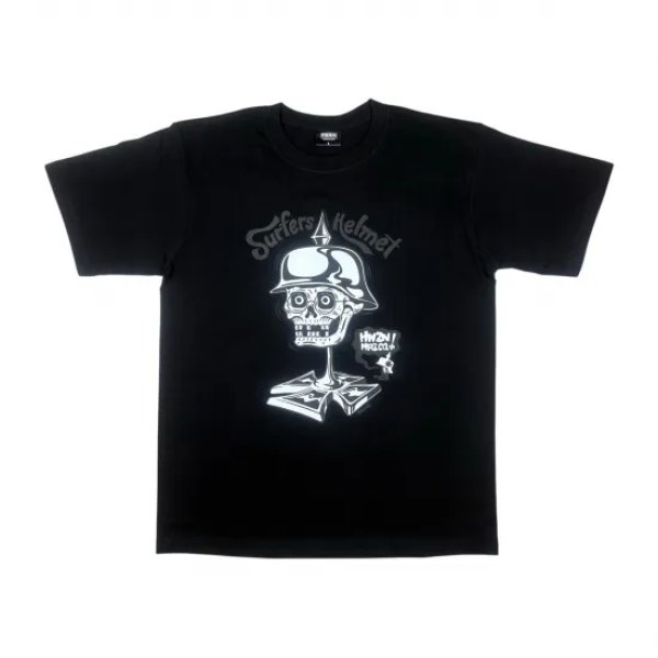 画像1: 【HWZN BROSS/ハウゼンブロス】SURFERS HELMET TEE SHIRTS　BLACK (1)