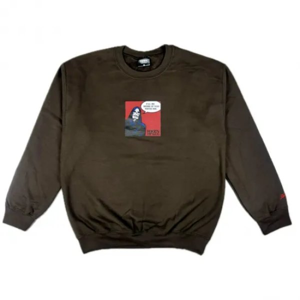 画像1: 【HWZN BROSS/ハウゼンブロス】GRIM REAPER SWEAT SHIRTS 8.0oz　CHOCOLATE (1)