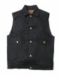画像1: 【ViSE CLOTHING/バイスクロージング】Cross Denim Vest 6th　BLACK (1)