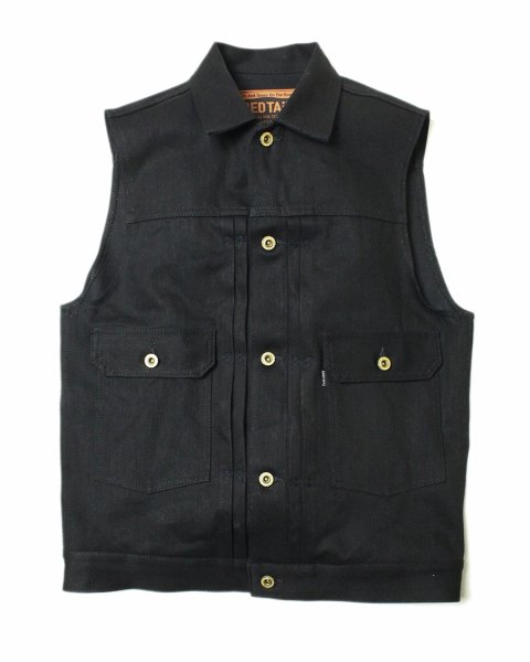 画像1: 【ViSE CLOTHING/バイスクロージング】Cross Denim Vest 6th　BLACK (1)