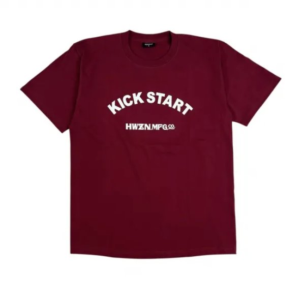 画像1: 【HWZN BROSS/ハウゼンブロス】KICKSTART SS T-SHIRTS　BURGUNDY (1)
