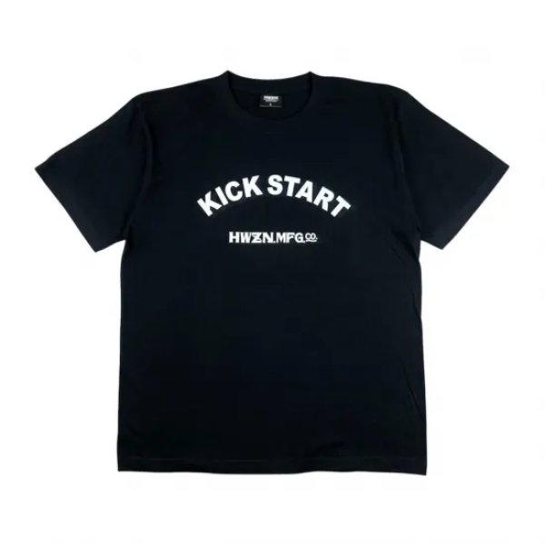 画像1: 【HWZN BROSS/ハウゼンブロス】KICKSTART SS T-SHIRTS　BLACK (1)