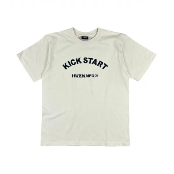 画像1: 【HWZN BROSS/ハウゼンブロス】KICKSTART SS T-SHIRTS　NATURAL (1)
